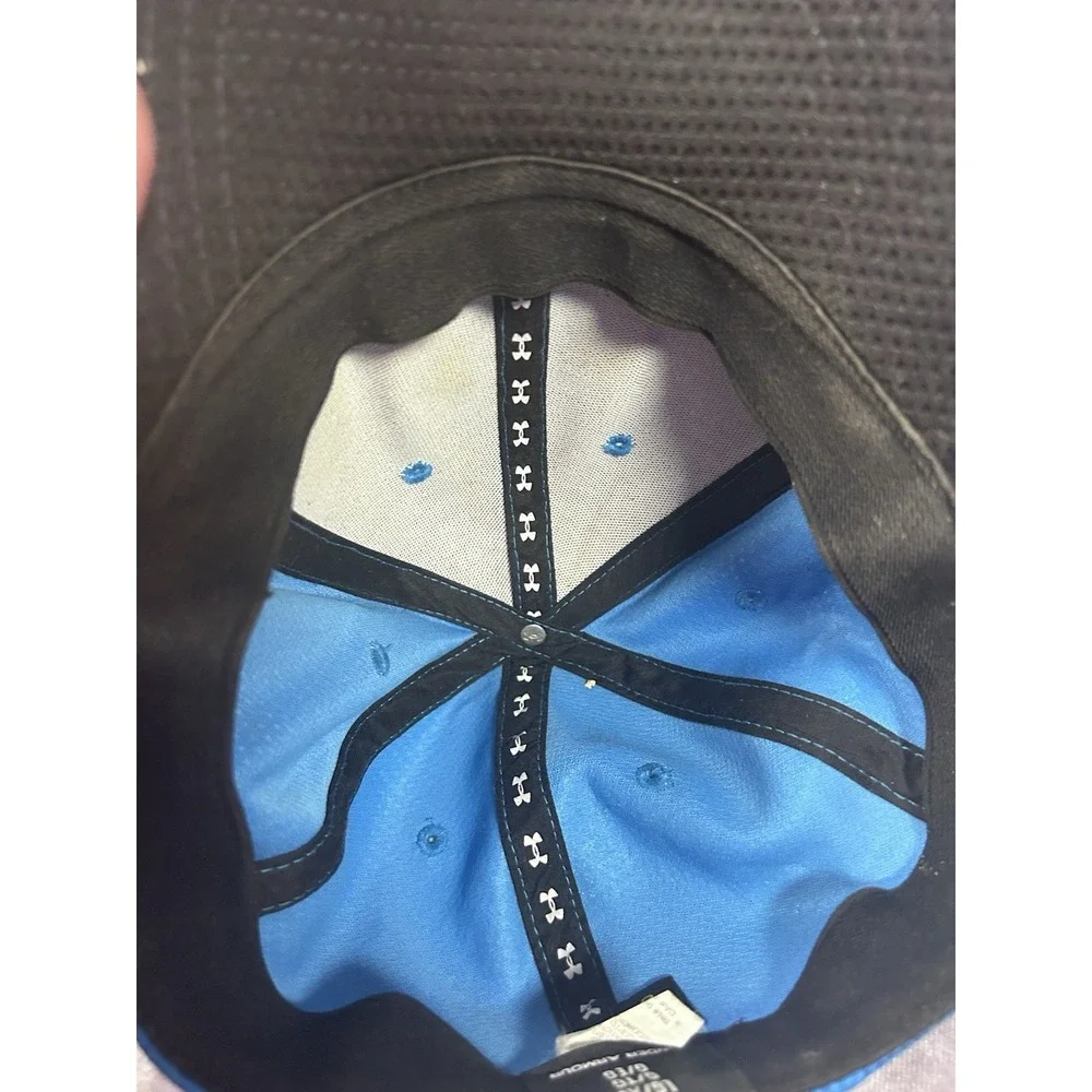Under Armour Blue Stretch Fit Hat Cap L/XL HeatGear Athletic Flex Fit
